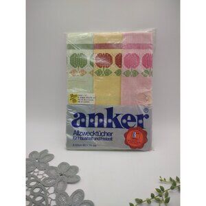 Vintage New German Anker Baur Cotton Linen Utility Dish Towels, Set of 3, READ